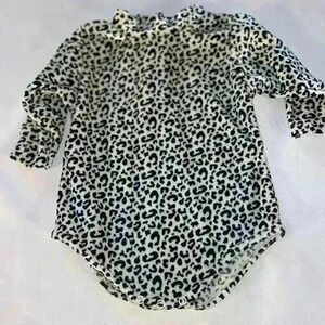 The Children's Place Size 12M Leopard Print Velour Stretch Onesie